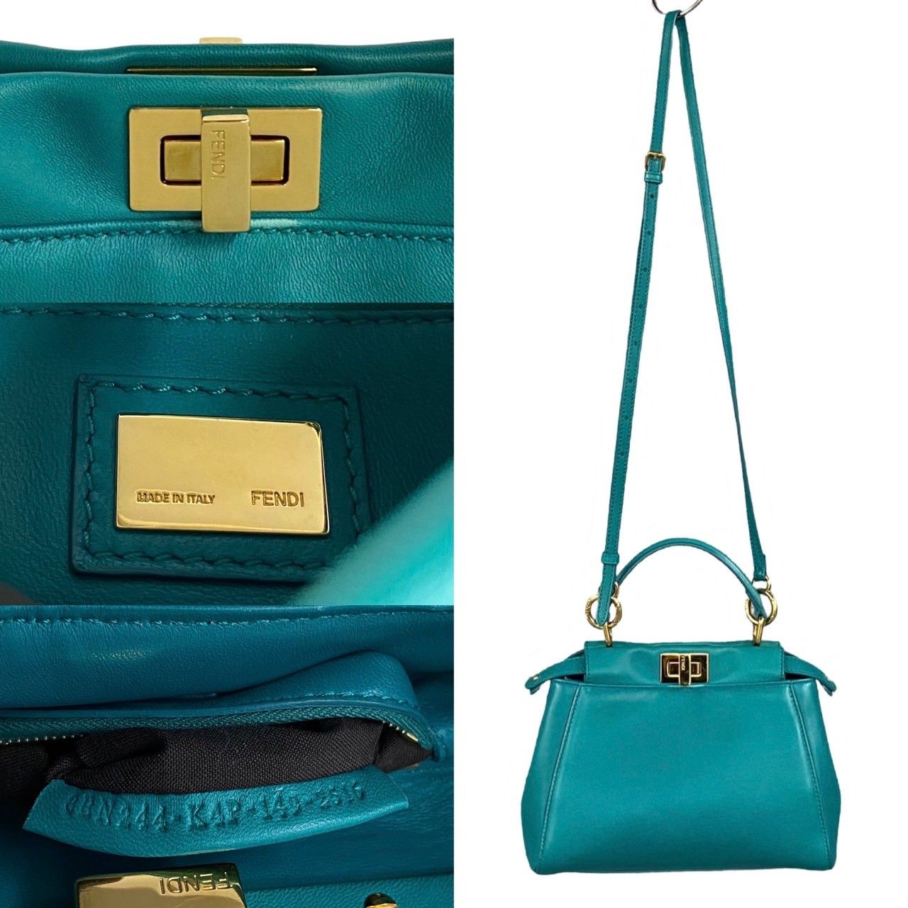 極 美品 希少品 袋付き FENDI フェンディ ピーカブー ミニ レザー 本革 