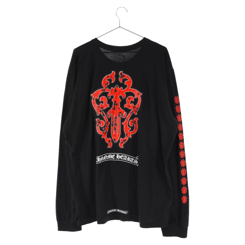 CHROME HEARTS (クロムハーツ) レッドダガーロングスリーブTシャツ