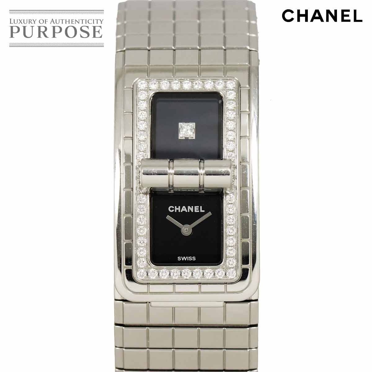 シャネル CHANEL コードココ H5145 ダイヤベゼル レディース 腕時計 1Pダイヤ ブラック クォーツ ウォッチ Code Coco 90291611