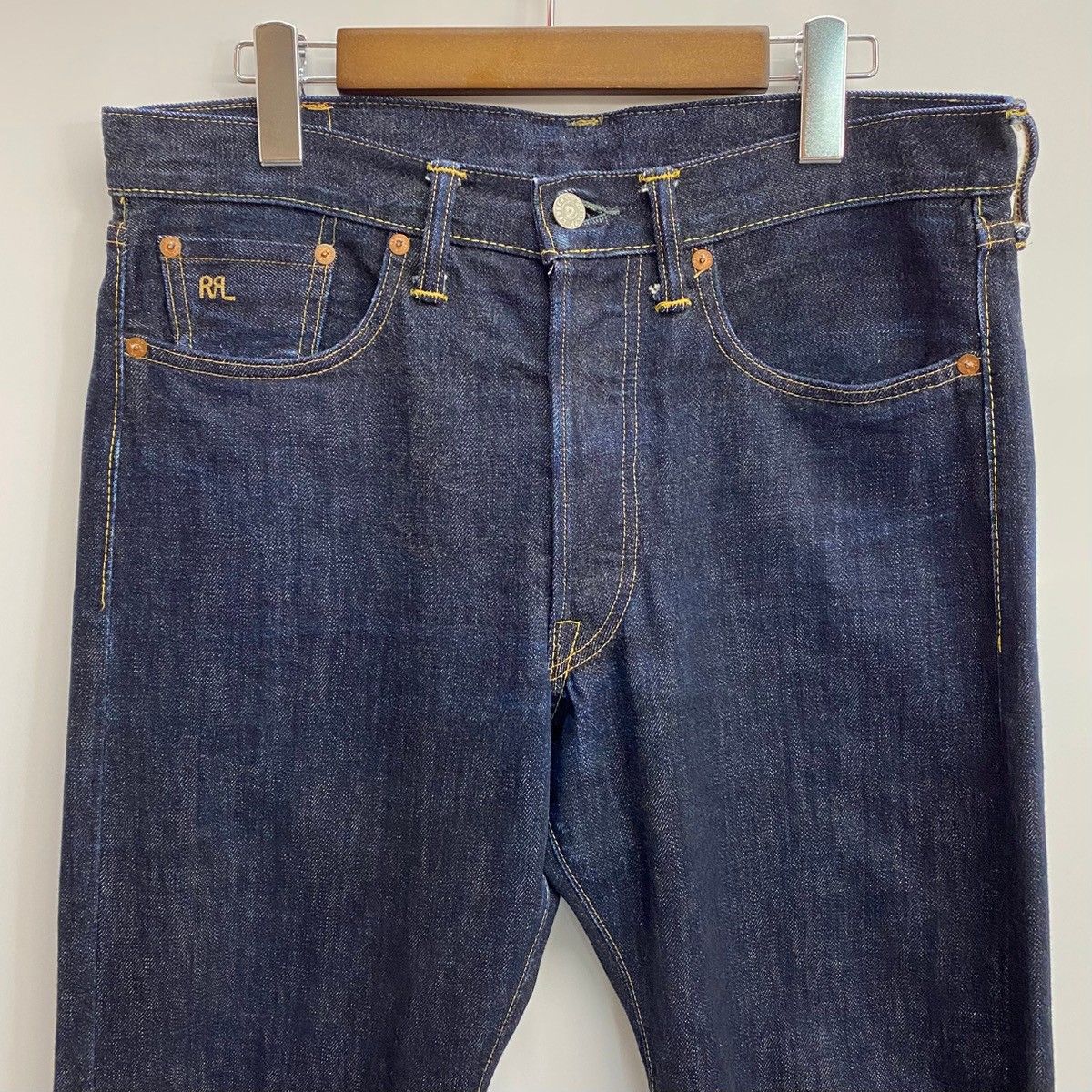 RRL　ジーンズ　ワイド　セルビッチ　W32　アメリカ製 RRL ダブルアールエル セルビッジ デニムパンツ W32 日本製生地