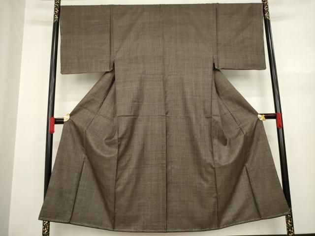 平和屋着物○お召 亀甲文様 正絹 逸品 AAAX0693zg