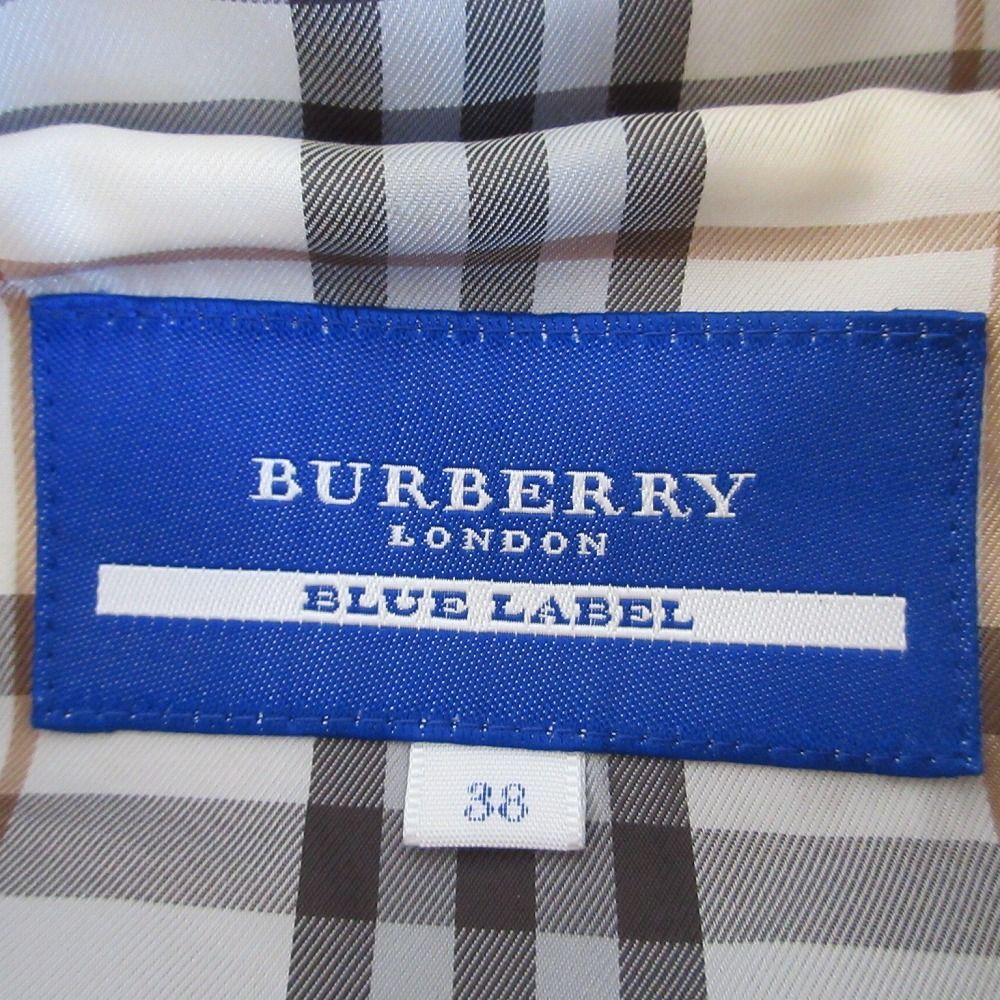 バーバリーブルーレーベル ダッフルコート ノバチェック フード付き ベージュ M BURBERRY BLUE LABEL バーバリーブルーレーベル ウールダッフル
