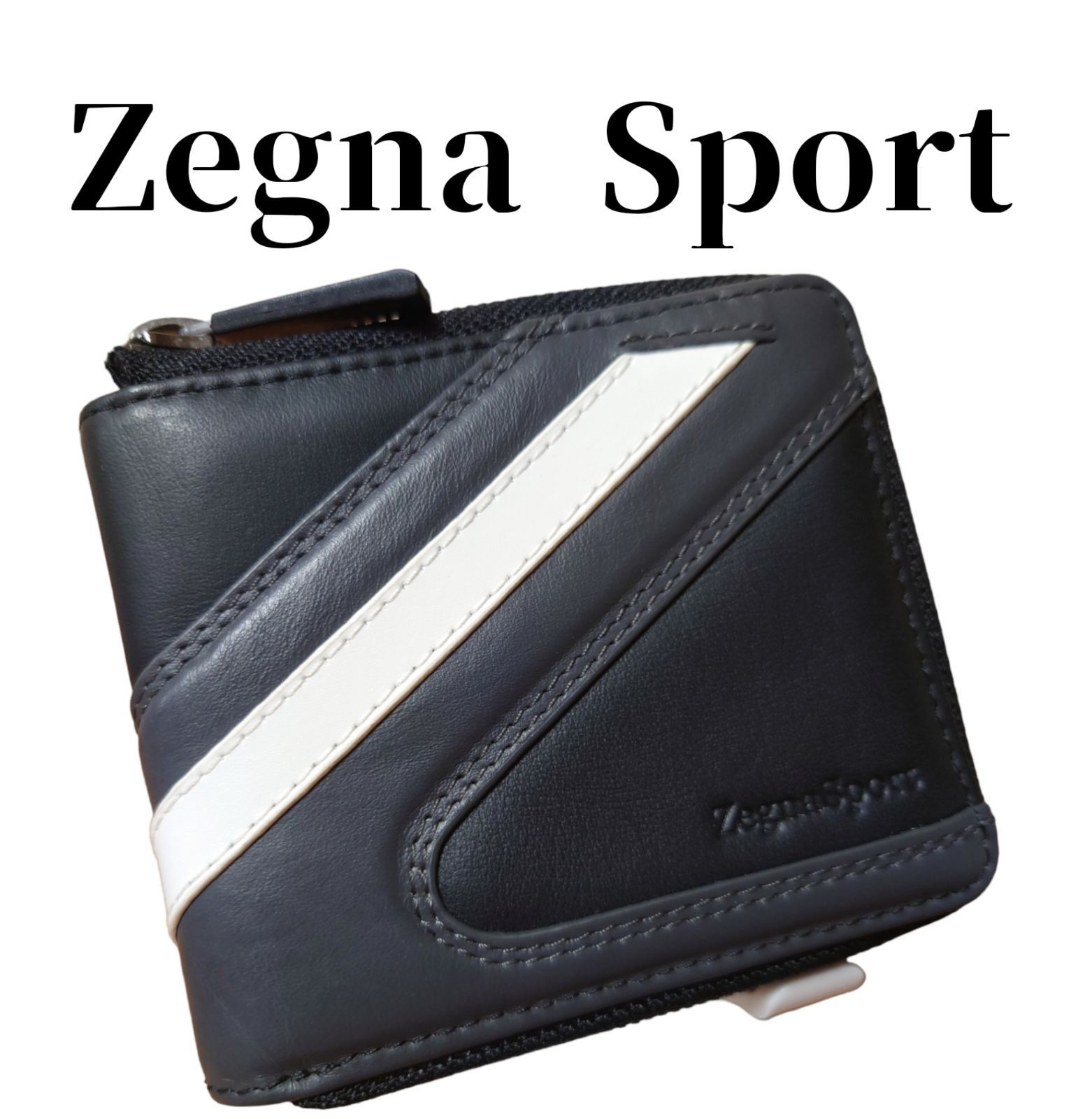 Zegna 三つ折り財布　ブラック箱はありません