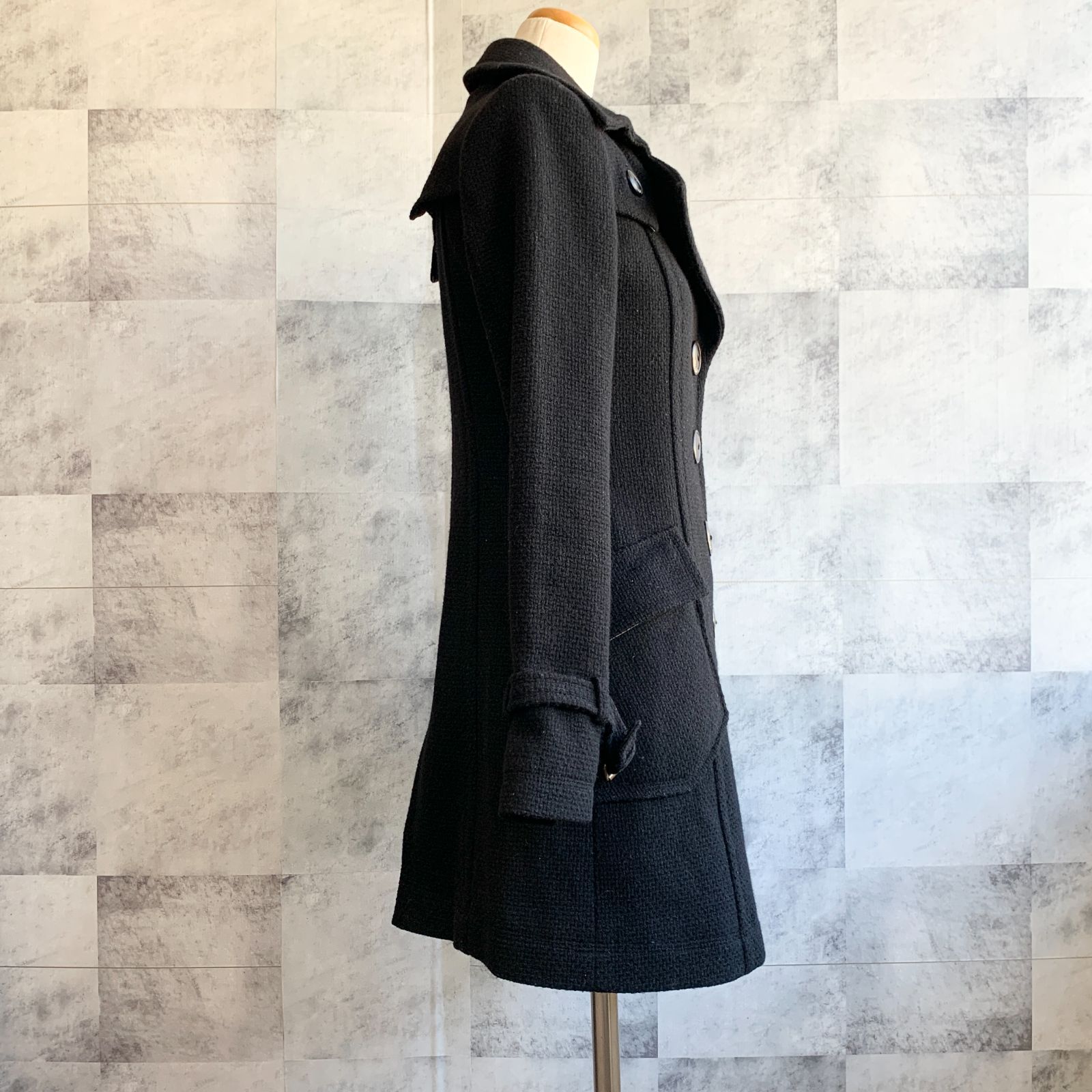 BURBERRY　BLUE LABEL 　ブラック　ウール　コート　36サイズ BURBERRY BLUE LABEL ブラック ウール コート 36サイズ BURBERRY