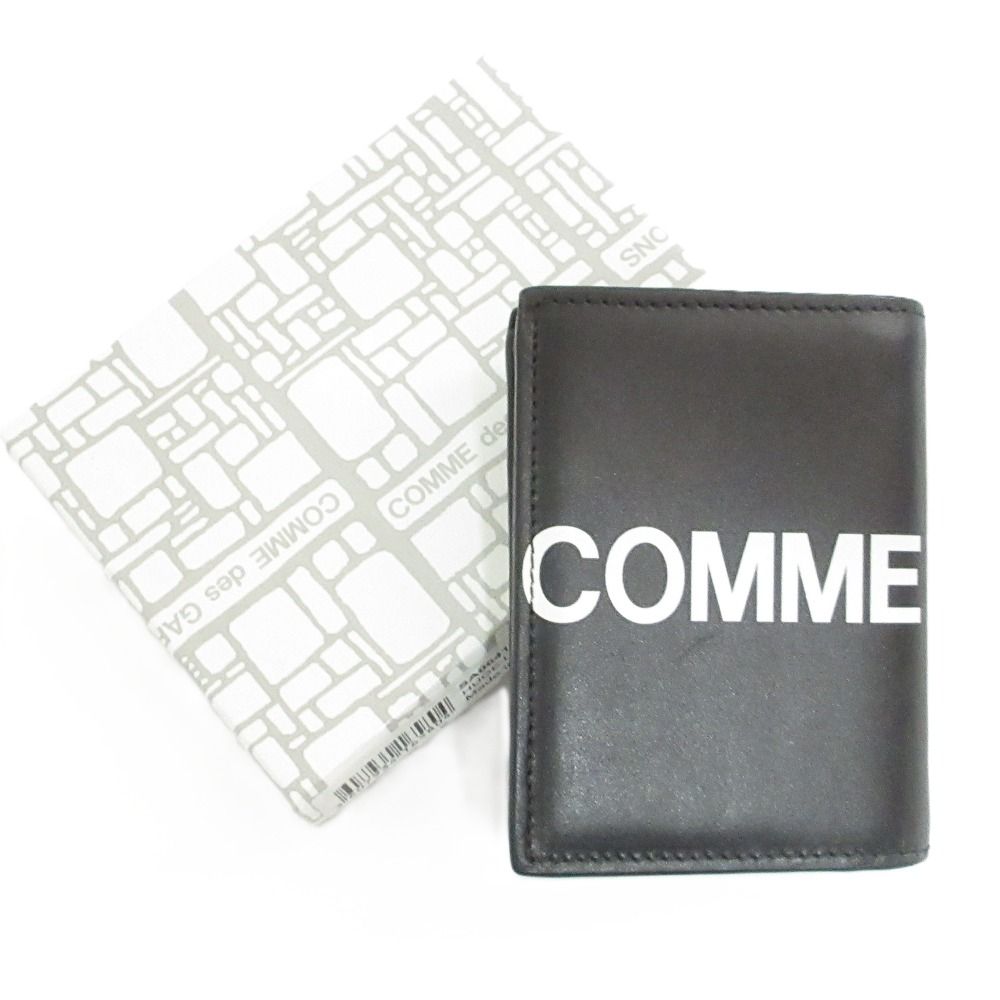 COMME des GARCONS コムデギャルソン HUGE LOGO ロゴデザイン カードケース 名刺入れ コンパクトウォレット ブラック メンズ レディース 古着