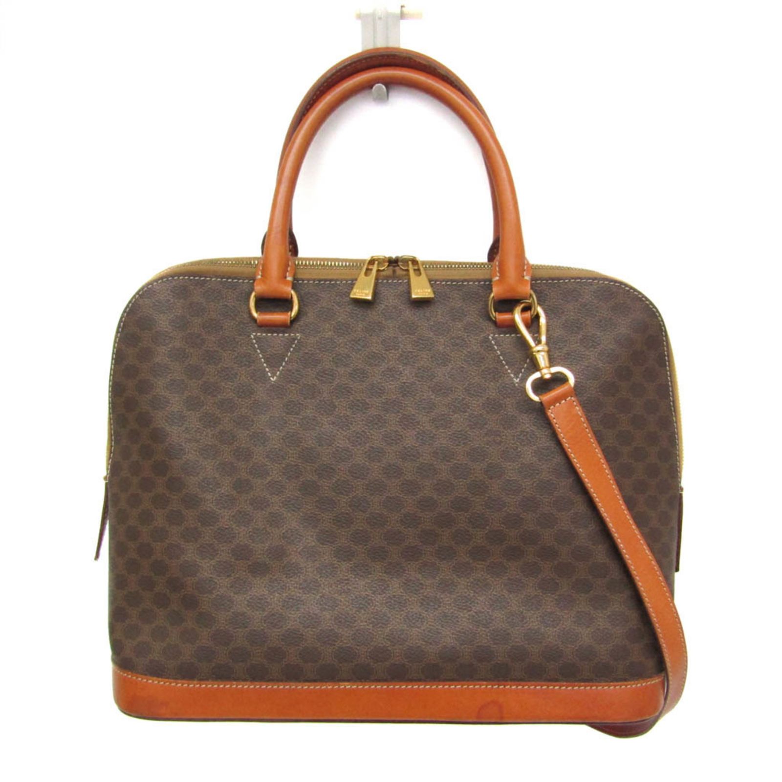 セリーヌ　マカダムハンドバッグ セリーヌCELINE マカダムハンドバッグ キャメルモカ他 (K-132383)