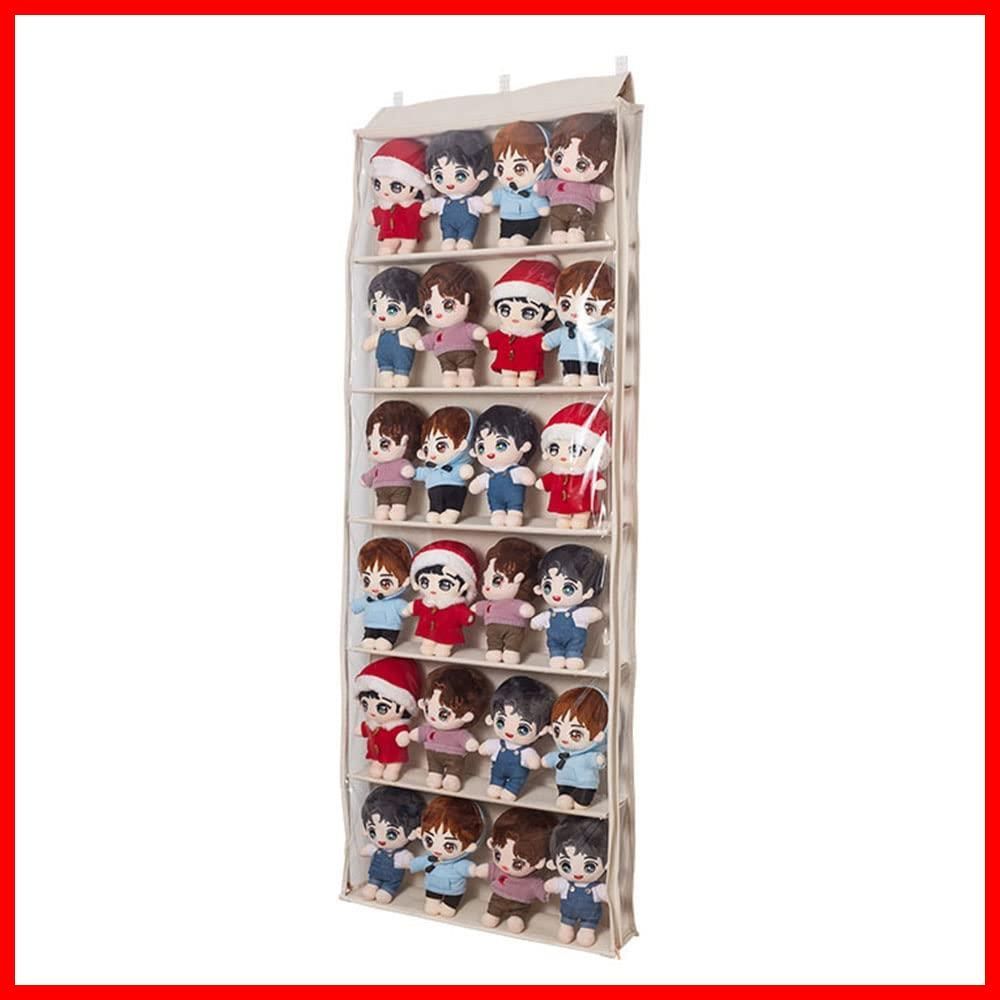 ぬいぐるみウォールポケット ディスプレイ コレクションケース 収納ケース 収納ボックス コレクション ぬいぐるみ Petmoon 収納 見せる収納 小物 ドア掛け収納式ポケット 6段