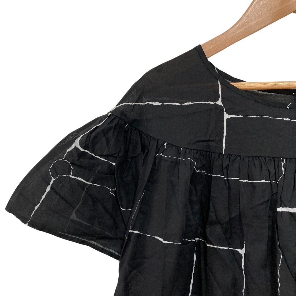 mina perhonen ミナペルホネン undiscovered 半袖 ワンピース サイズ36 ブラック レディース 古着