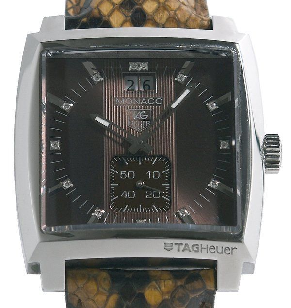 TAG HEUER タグホイヤー MONAKO モナコ WAW1315 ブラウン文字盤 13Pダイヤ クォーツ メンズ