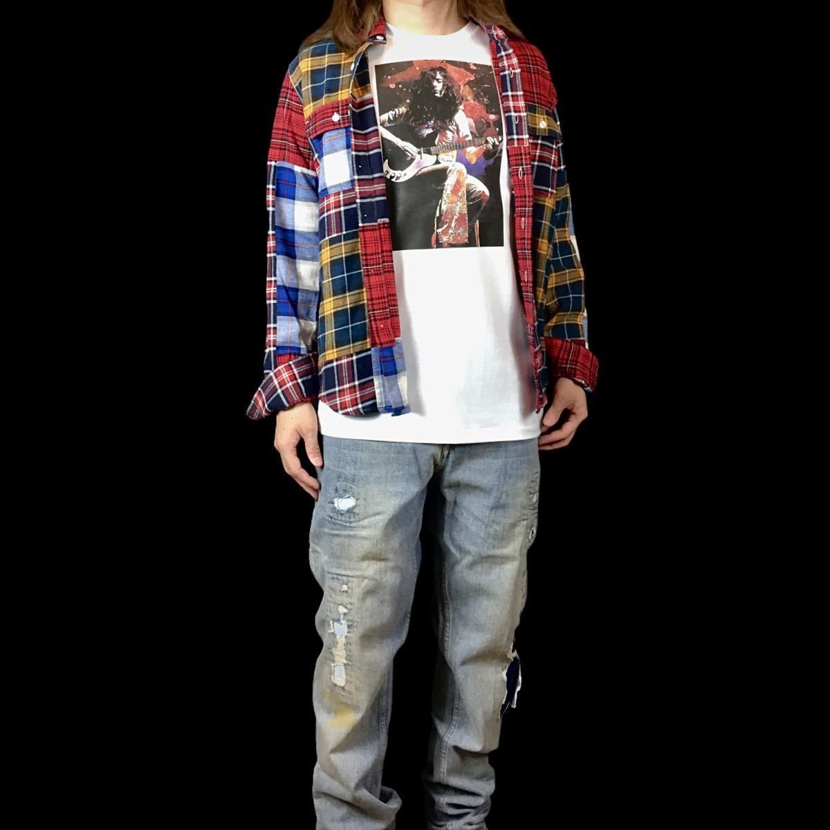 新品 レッドツェッペリン ギター ギタリスト ジミーペイジ アート ビッグロンT 新品 レッド ツェッペリン ジミーペイジ ギタリスト バンド