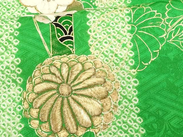 平和屋着物□訪問着 駒刺繍 絞り 吉祥花竹文 金彩 正絹 逸品 平和屋着物□訪問着 駒刺繍 絞り 吉祥花竹文 金彩 正絹 逸品