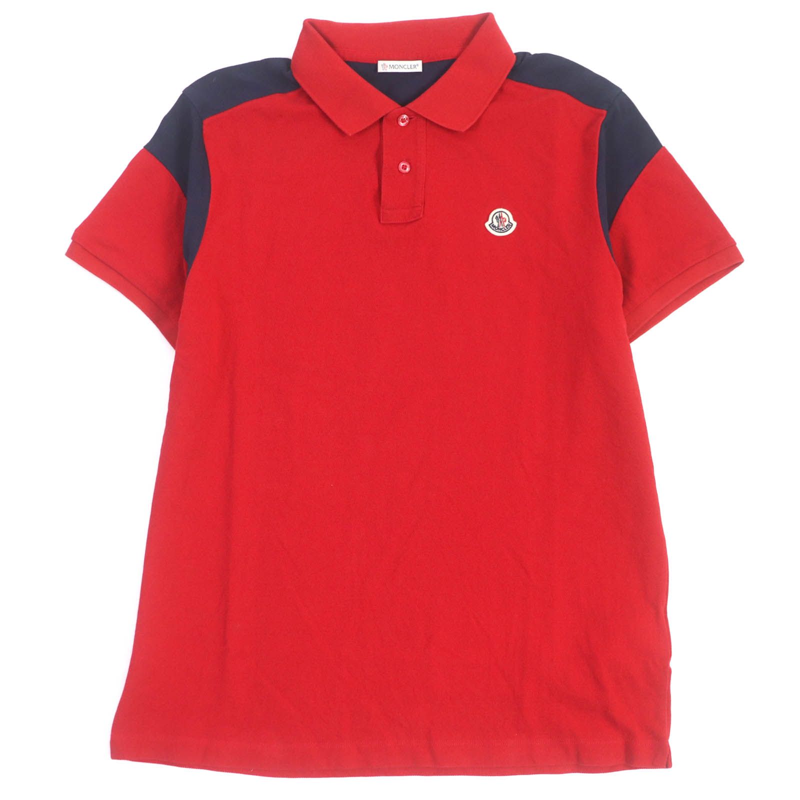 美品　モンクレール　ポロシャツ　MAGLIA　ライン　半袖　ロゴワッペン 美品 モンクレール ポロシャツ MAGLIA ライン 半袖 ロゴワッペン