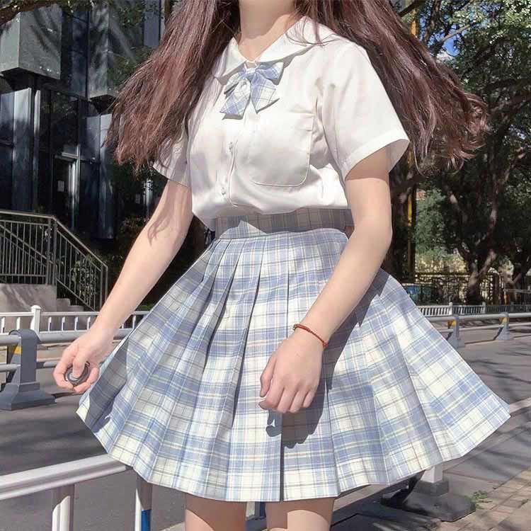 プリーツスカート チェック柄 丈43cm 膝上 スクールスカート 制服 女子高生 学生服 制服 コスプレ セーラー服 コスプレ衣装 学生服 スクール  ギャル フック ミニスカート ギャル服 通販 制服#lj4565 - メルカリ