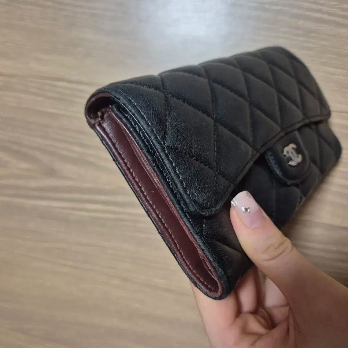 CHANEL 長財布 ラムスキン キルティング