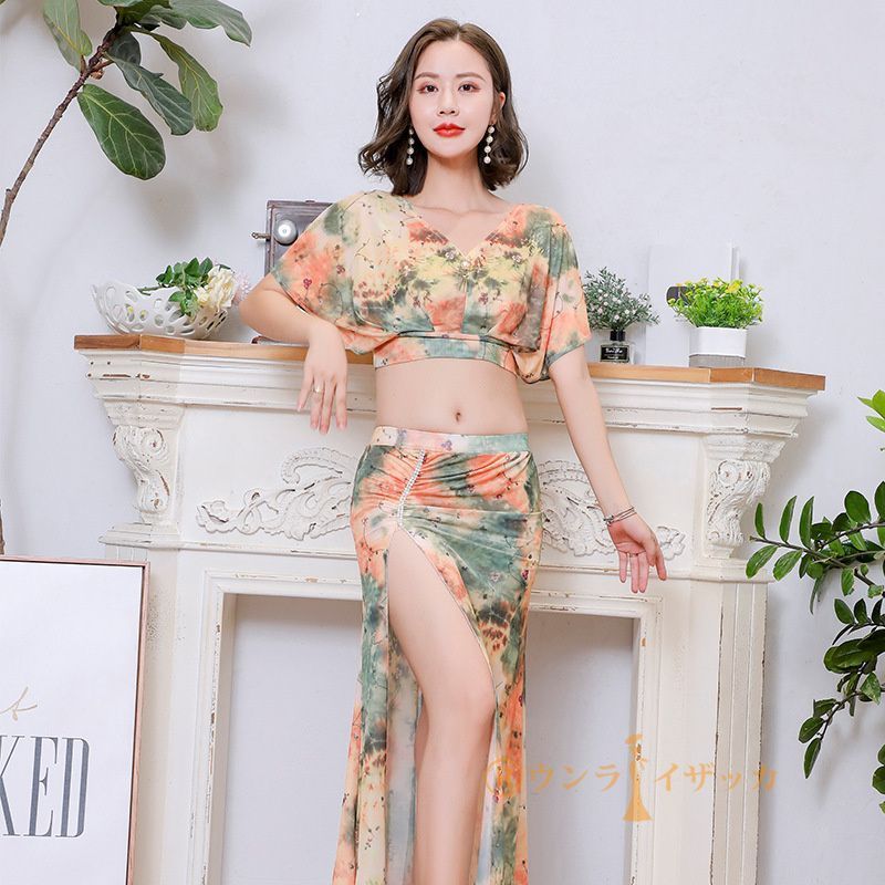 社交ダンス レッスンウェア 花柄セット 社交ダンス レッスンウェア 花柄 gentil Sサイズお値下げしました
