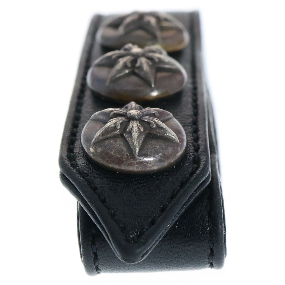クロムハーツ CHROME HEARTS スター レザーブレス 国内正規品  CHROME HEARTS (クロムハーツ) 3BTN 2SNP スターボール 3ボタン2