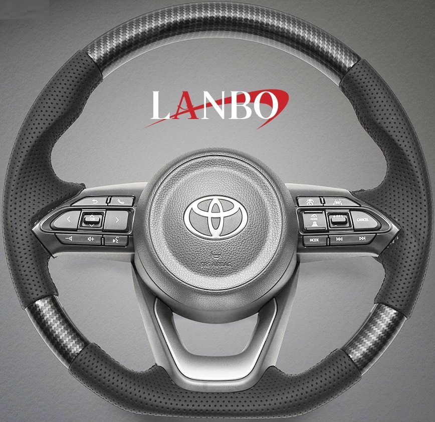 M s 10系 シエンタ MXPL MXPC 2025.8- LANBO オリジナル ガングリップ ステアリング ハンドル カーボン調 ランボ 社外 パーツ 部品 内装 現行 ドレスアップ カスタム コンビ 10シエンタ LST267