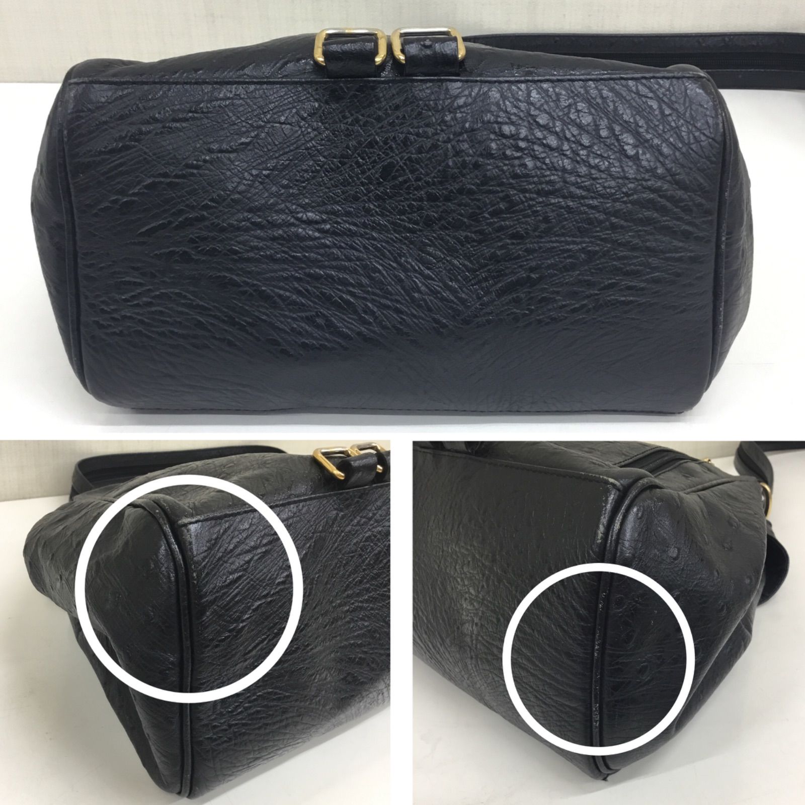 オーストリッチ 2way ／ レザーリュックサック ／ ワンショルダー 