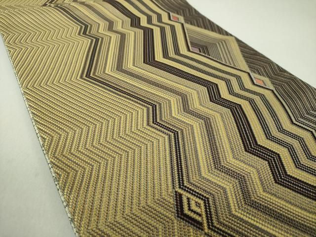 平和屋着物○本場筑前博多織 両面 全通柄袋帯 古稀染 黒田間道 金銀糸