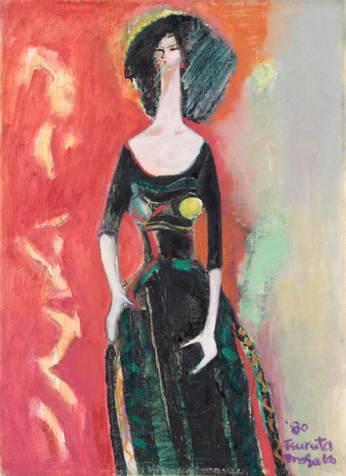 鶴田昌子『女性像』油彩画【真作保証】 絵画 鶴田昌子『女性像』油彩画【真作保証】 絵画 - メルカリ