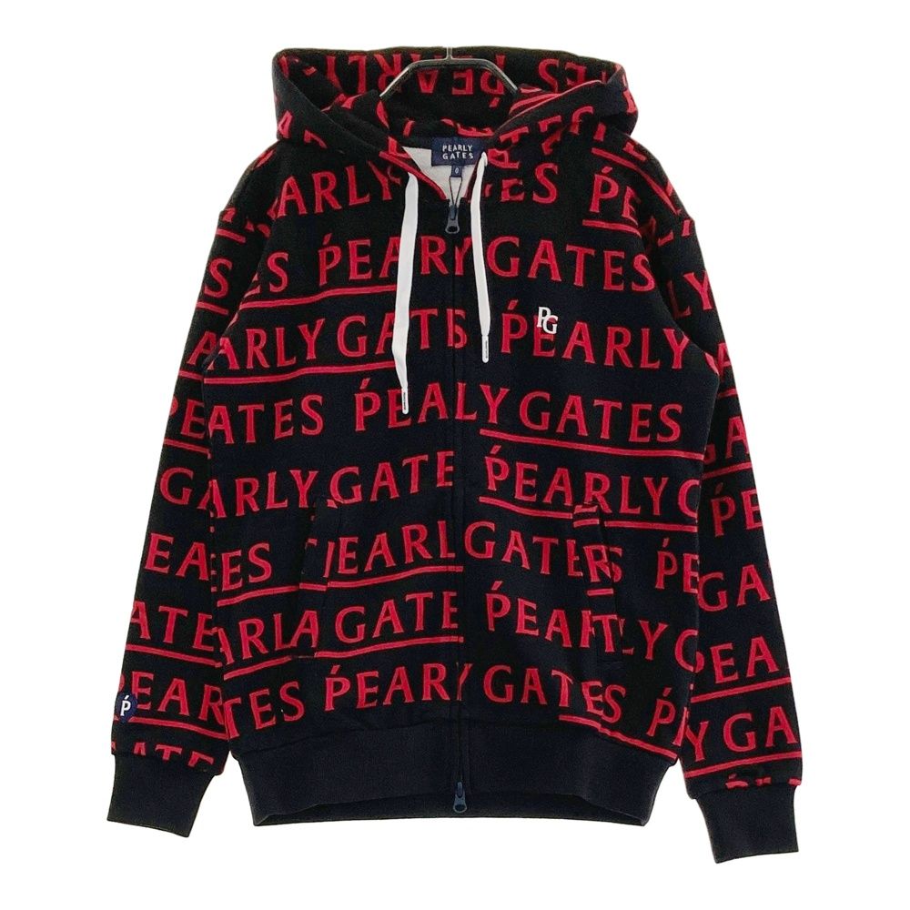 サイズ 0 PEARLY GATES パーリーゲイツ 055-2162314 ジップパーカー ロゴ柄 ブラック系 240101535059 ゴルフウェア レディース ストスト