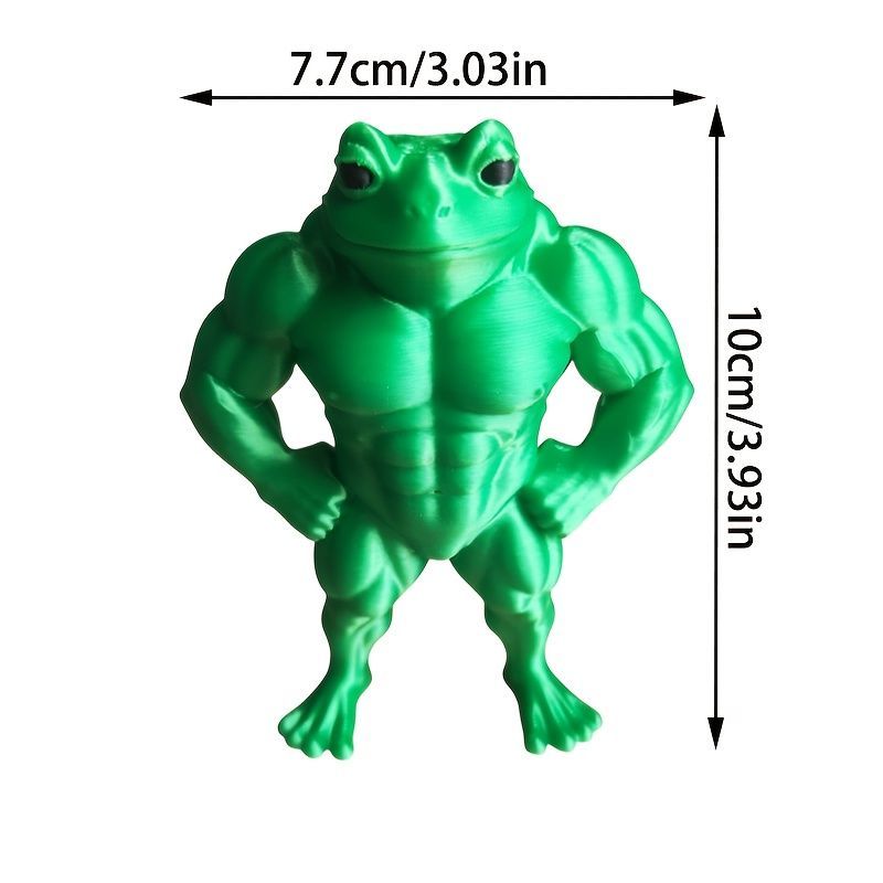 フィギュア 動物 マッスルカエル おもしろい 置物 10cm グリーン 緑