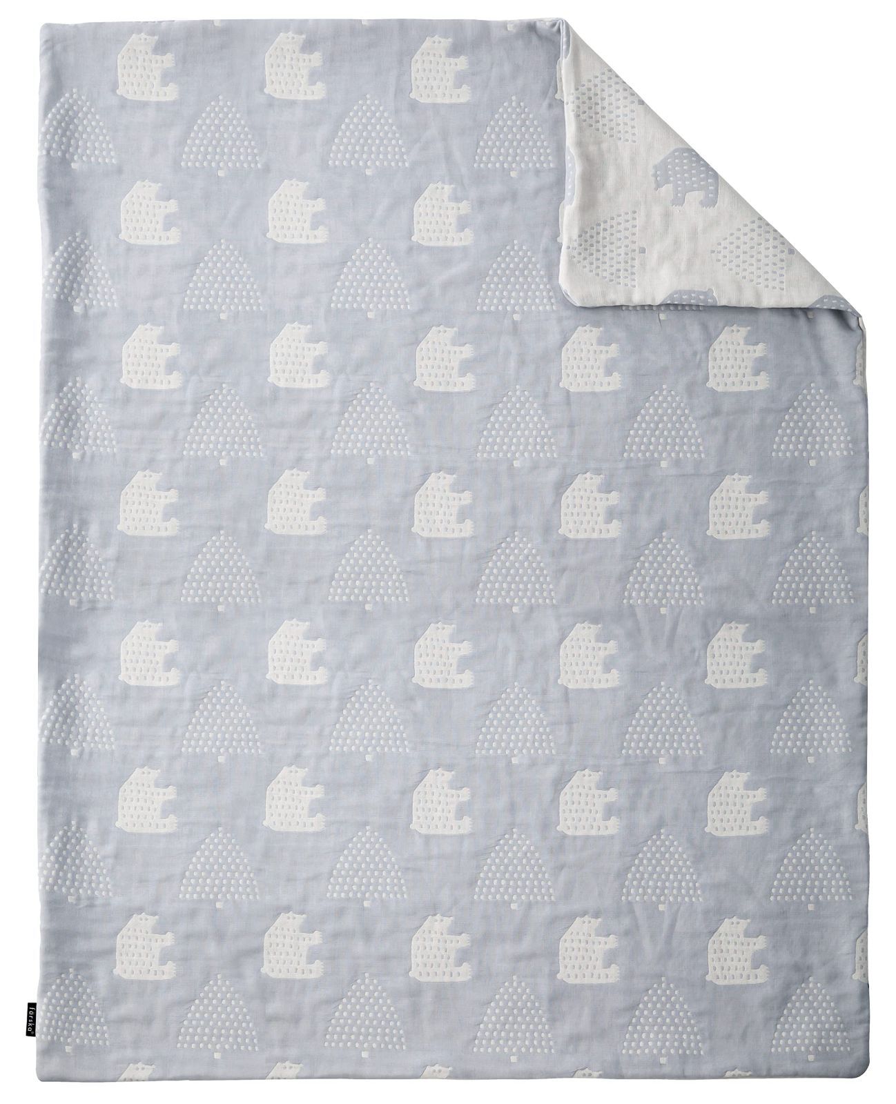farska ファルスカ 3重ガーゼ 2way 掛けふとんカバーL モリノクマ_スカイグレー FLAGSHIP LINE 746243