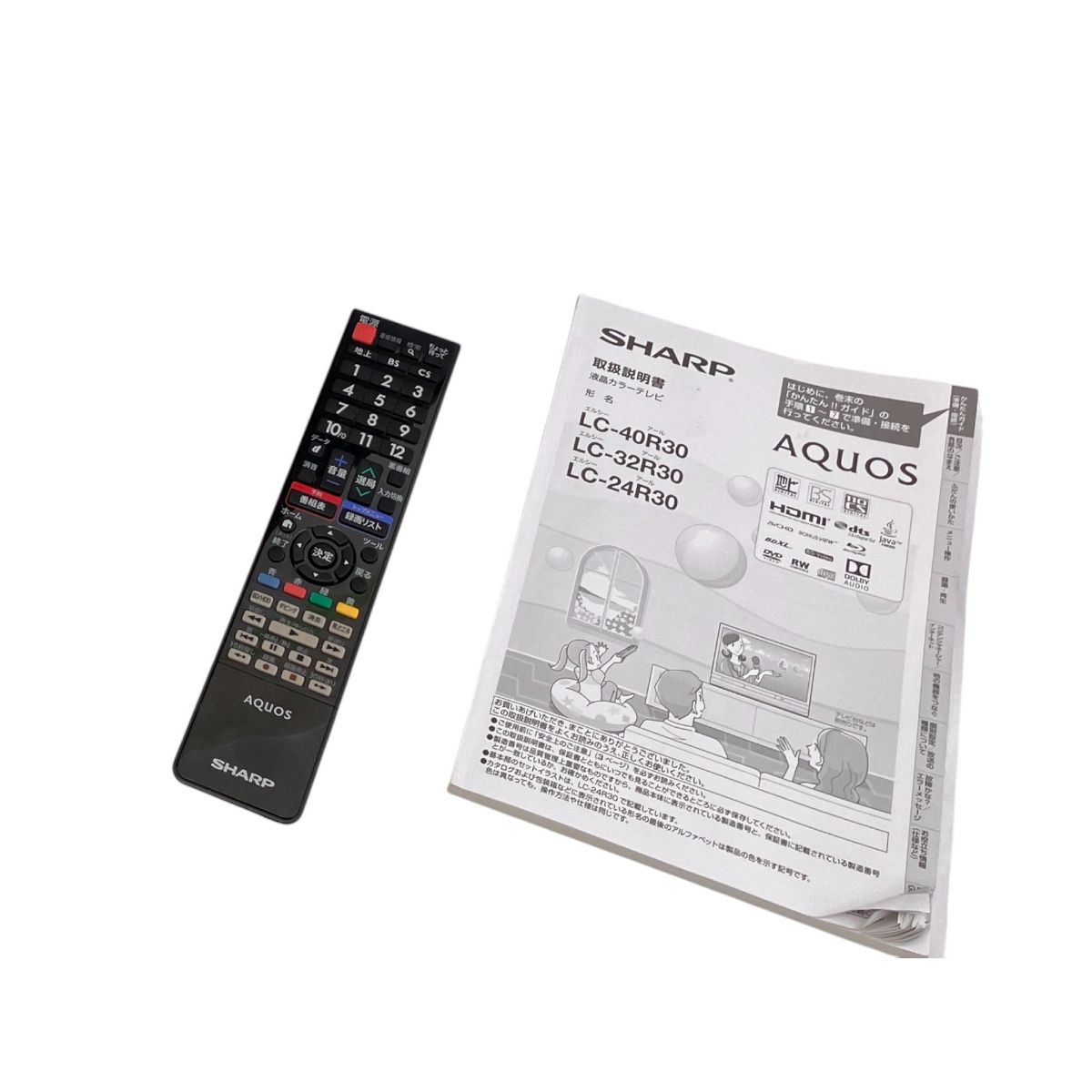 SHARP LC-24 R 30 2016年製 液晶テレビ 24 V型 ブルーレイ内蔵 オールインワン 家電 シャープ