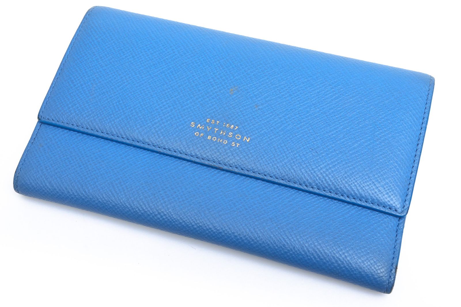 スマイソン／SMYTHSON 長財布 財布 ウォレット レディース 女性 女性用レザー 革 本革 ライトブルー 水色  Panama パナマ 小銭入れあり 三つ折り ユニセックス 男女兼用