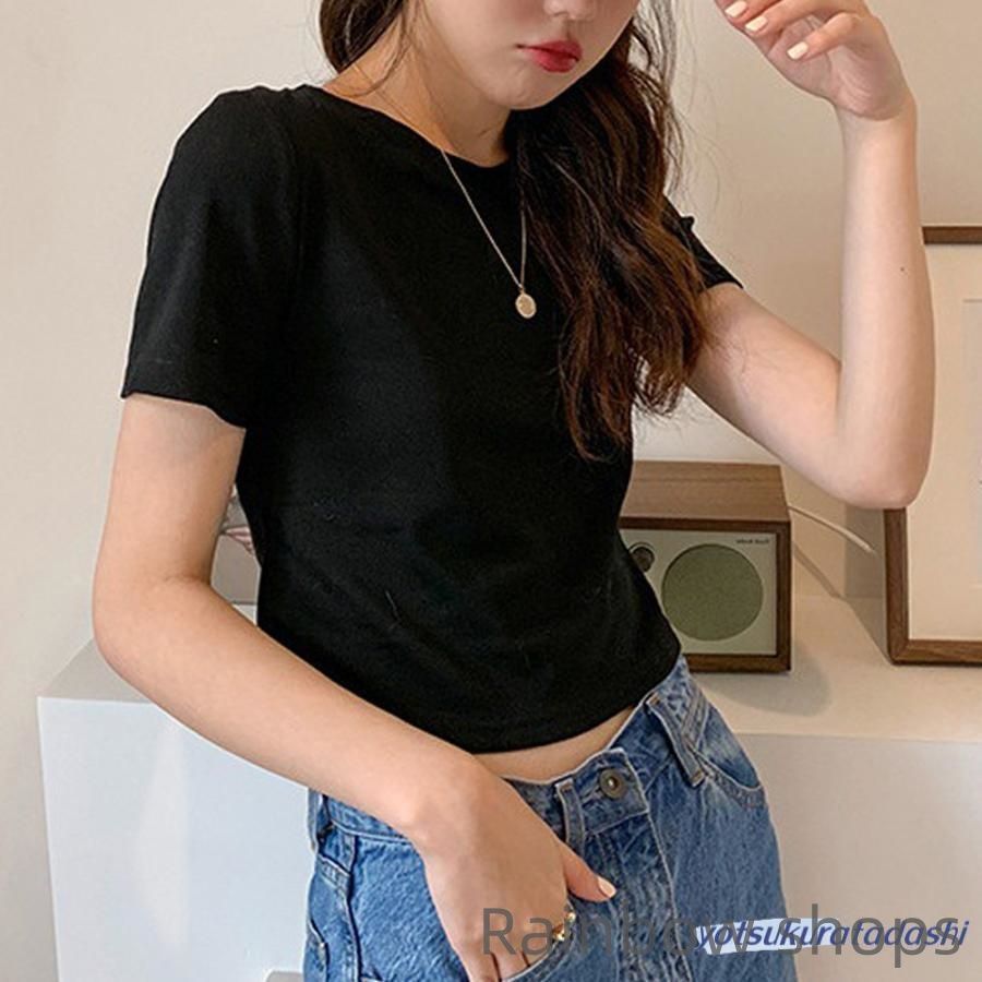 新品未使用】ショート丈tシャツ へそ出し 8色 夏 tlcp151 - メルカリ