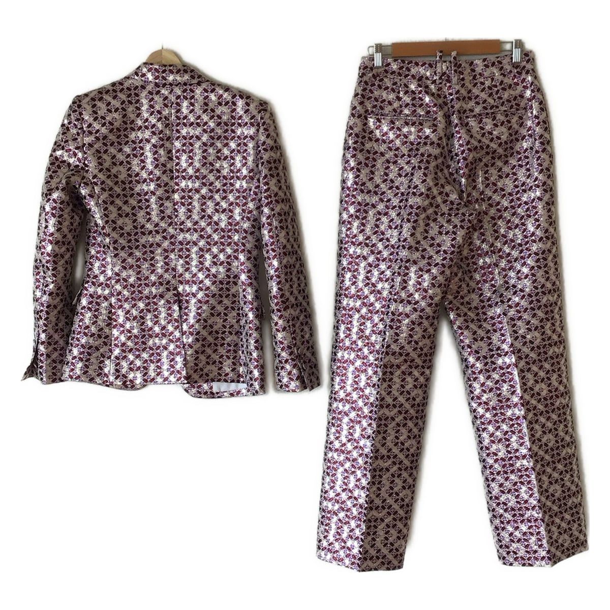 DSQUARED2 ディースクエアード レディースパンツスーツ レディース - ライトピンク×パープル×マルチ ラメ 肩パッド