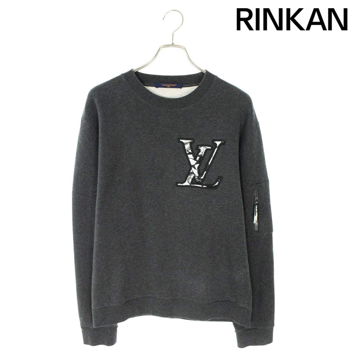 ルイヴィトン  24SS  RM241M UYR HQY13W LVロゴパッチクルーネックスウェット メンズ L