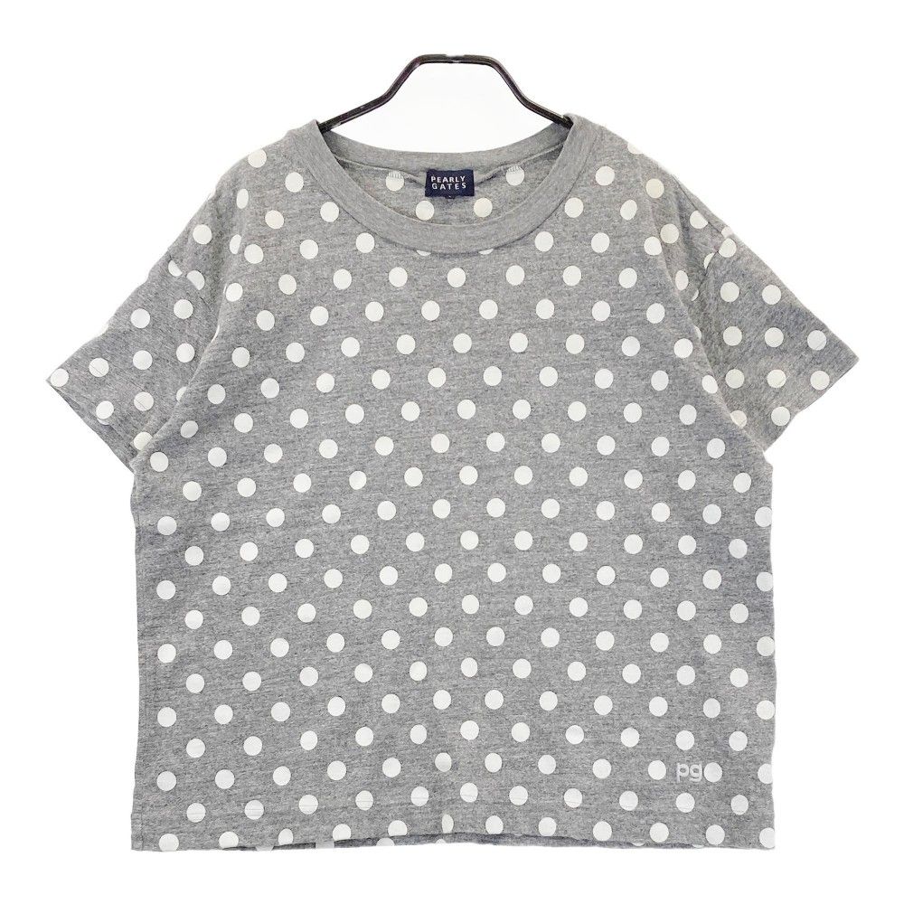 サイズ：1 PEARLY GATES パーリーゲイツ  半袖Tシャツ ドット柄 グレー系 [240101289644]# ゴルフウェア レディース ストスト