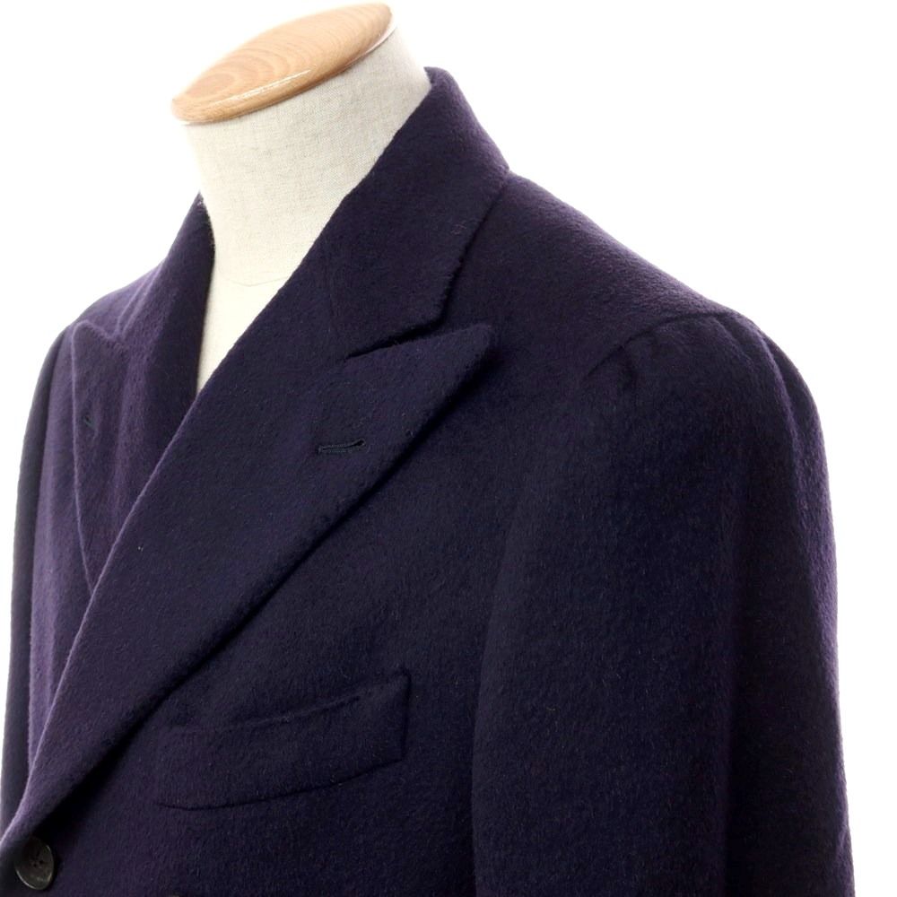 中古】イザイア ISAIA ウールアンゴラ ダブルブレストコート ネイビー ...