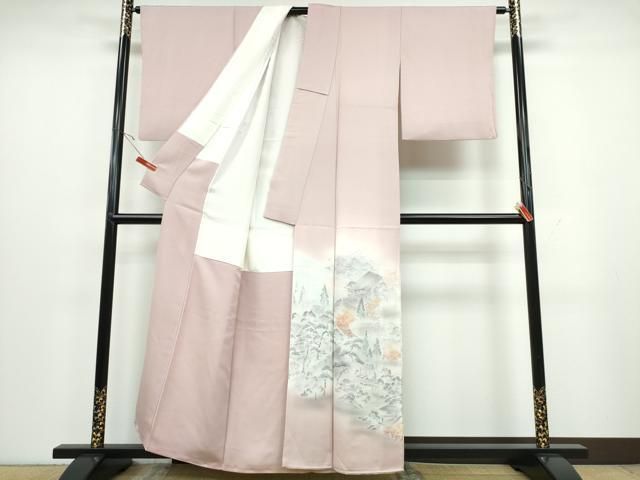 平和屋着物▽男性 紬 単衣 縞 綿 AAAU6461iu