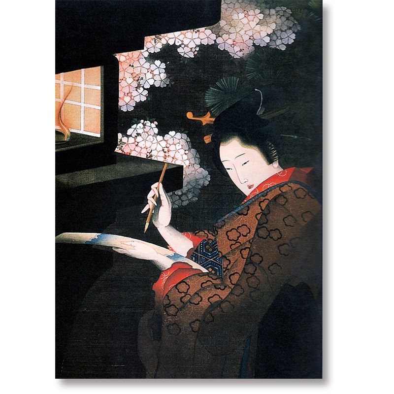 A4サイズ 葛飾応為 ポスター 夜桜美人図 日本画 浮世絵 かつしかおうい
