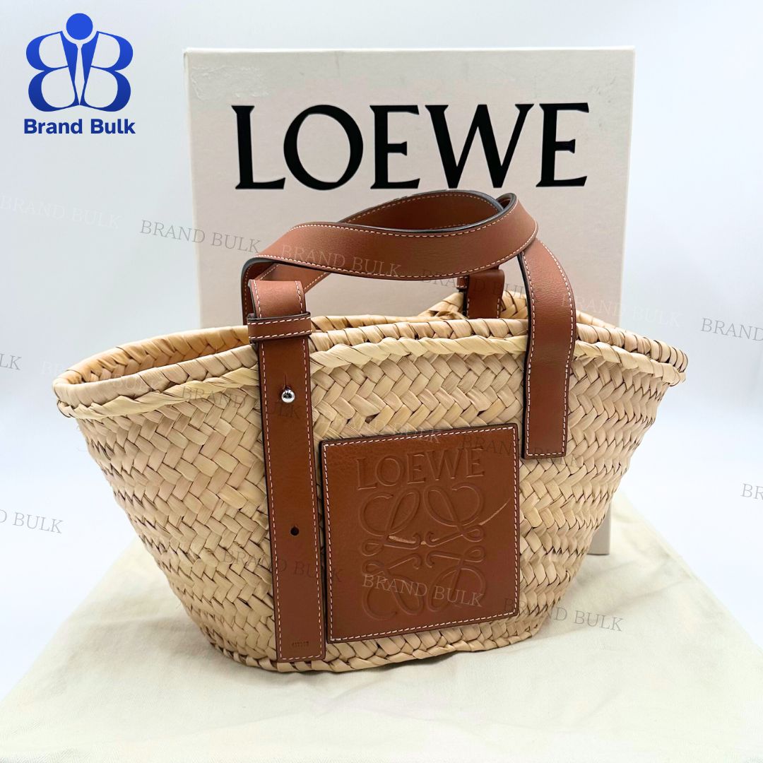 【新品 未使用】LOEWE バスケットバッグ ラフィアバッグ エレファント バスケットバッグ（ラフィア&カーフ） ベージュ