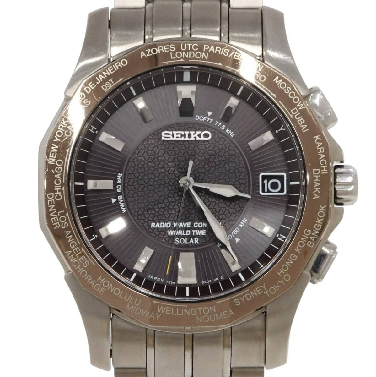 SEIKO セイコー ブライツ ワールドタイムソーラー電波時計 SAGZ031メンズ チタン 中古 - メルカリ