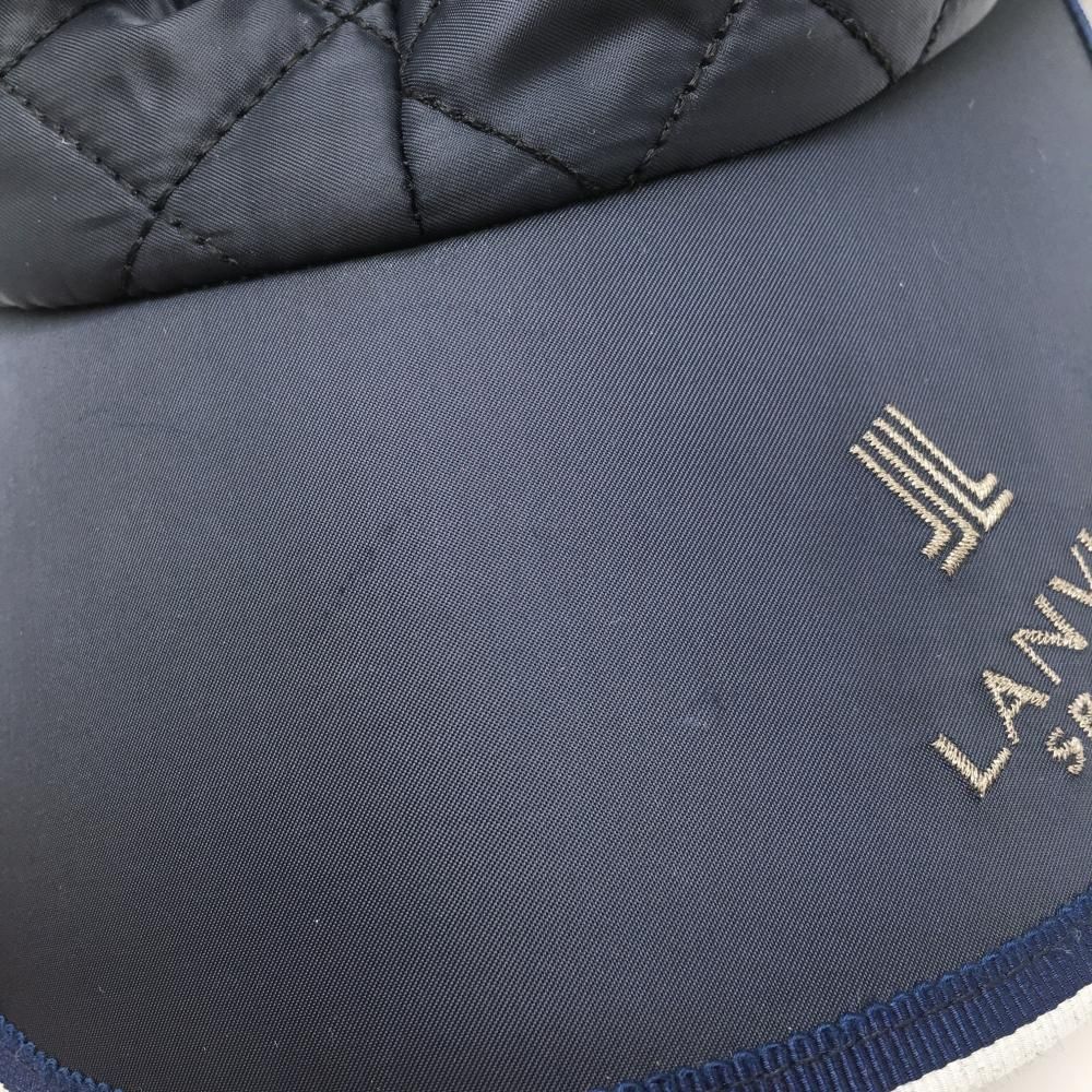 ランバン スポール 中綿キルティングキャップ 耳あて付き ロゴ ゴルフ F 青 LANVIN SPORT ランバン スポール ゴルフ 帽子 レディース
