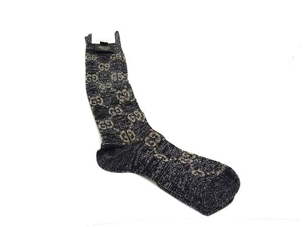 伊勢丹購入　GUCCI GGロゴ ソックス ラメ　グッチ GUCCI* GG ラメ ロゴ ソックス 送料関税込 (GUCCI/靴下・タイツ
