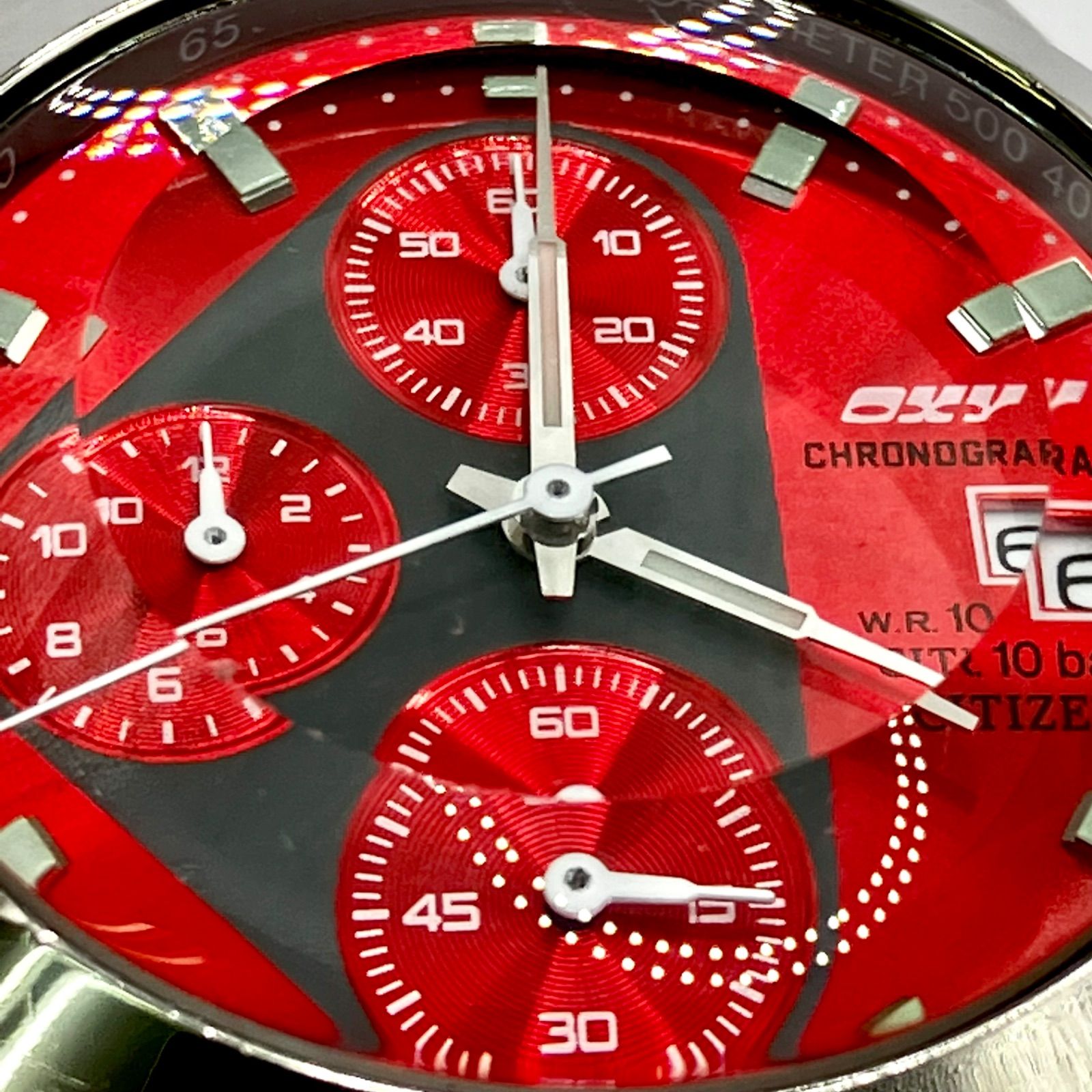 極美品⭐️CITIZEN】 シチズン OXY オキシー クロノグラフ 赤