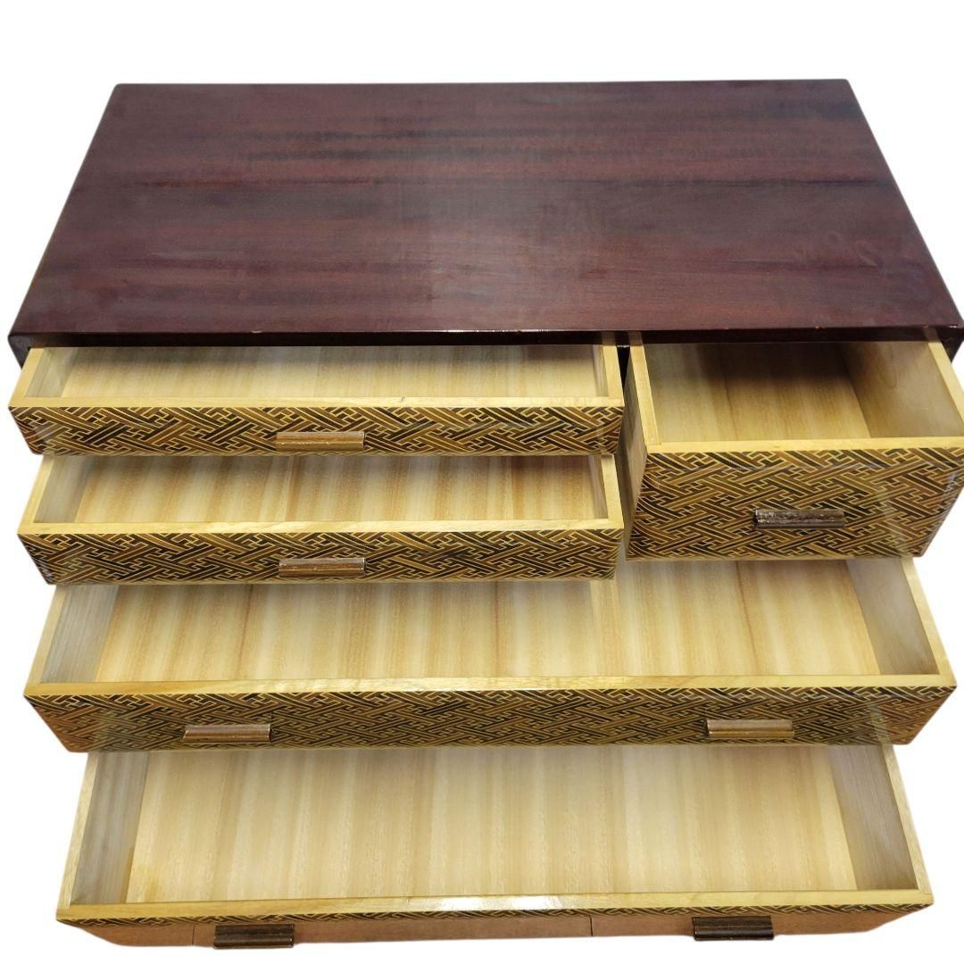【激希少】箱根寄木細工 紗綾形紋様 引き出し 棚 タンス 激希少】箱根寄木細工 紗綾形紋様 引き出し 棚 タンス 箱根寄木細工