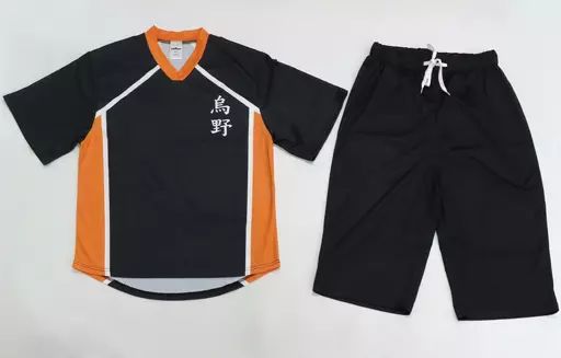 衣料雑貨 烏野高校 館内着レプリカ ネイビー×オレンジ レディースLサイズ ハイキュー!!× 楽湯 RAKU SPA 最高にハイなキュー日 じつ