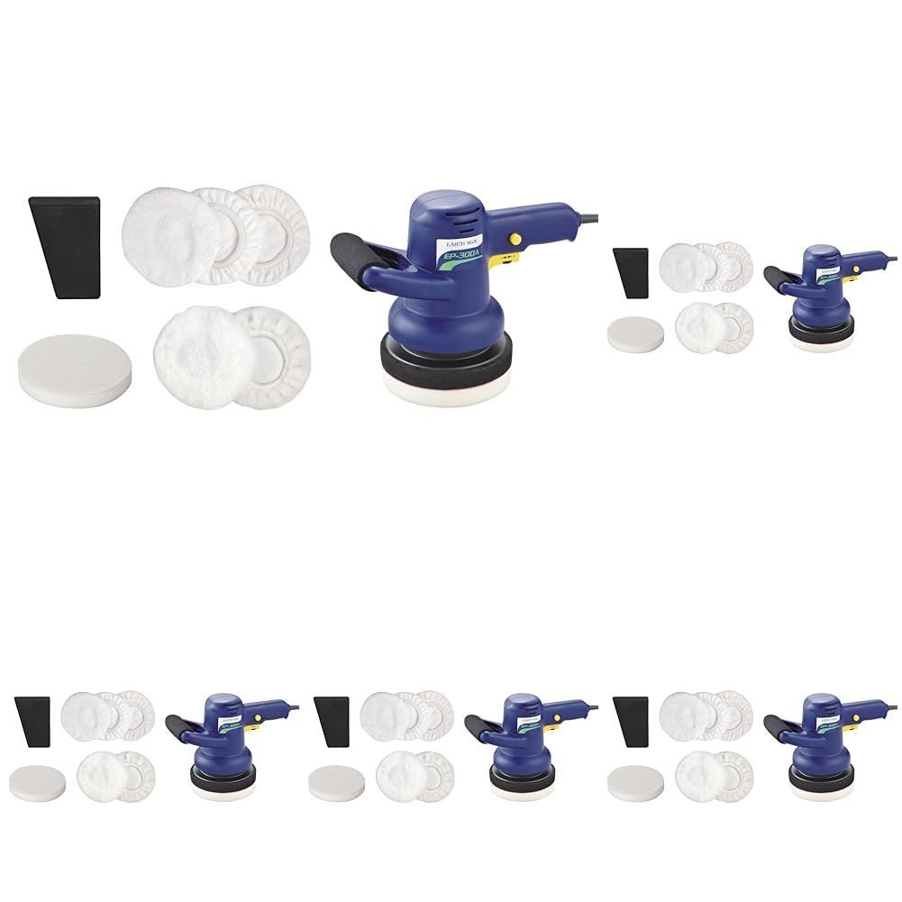 Size Pack of 5 高儀 Takagi EARTH MAN 電動ポリッシャー EP-300A ワックスがけ 磨きに ダブルアクション-無段変速 パッド付属 ポリッシャー AC100V 車 電動ポリッシャー ミニポリッシャー × 5