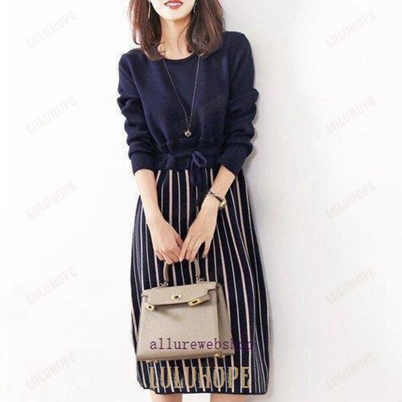 ドッキングワンピース 20代 30代 40代 50代 通勤 オフィス ひざ丈 ワンピース レディース ファッション きれいめ 上品 女性 秋 冬 春 ドッキング 4色 kkknmf