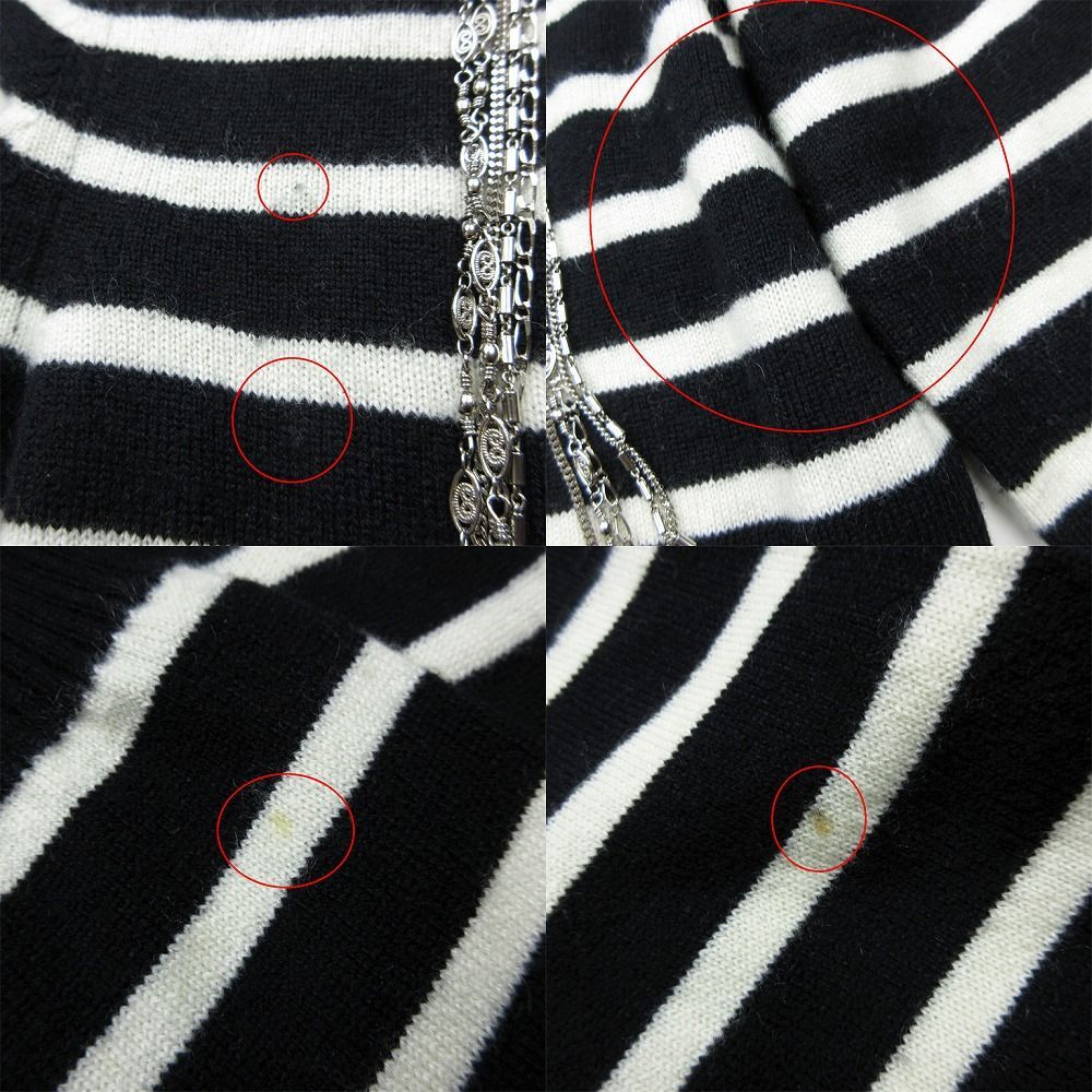 シャネル CHANEL カシミヤ100% カメリアビジューチェーンニット