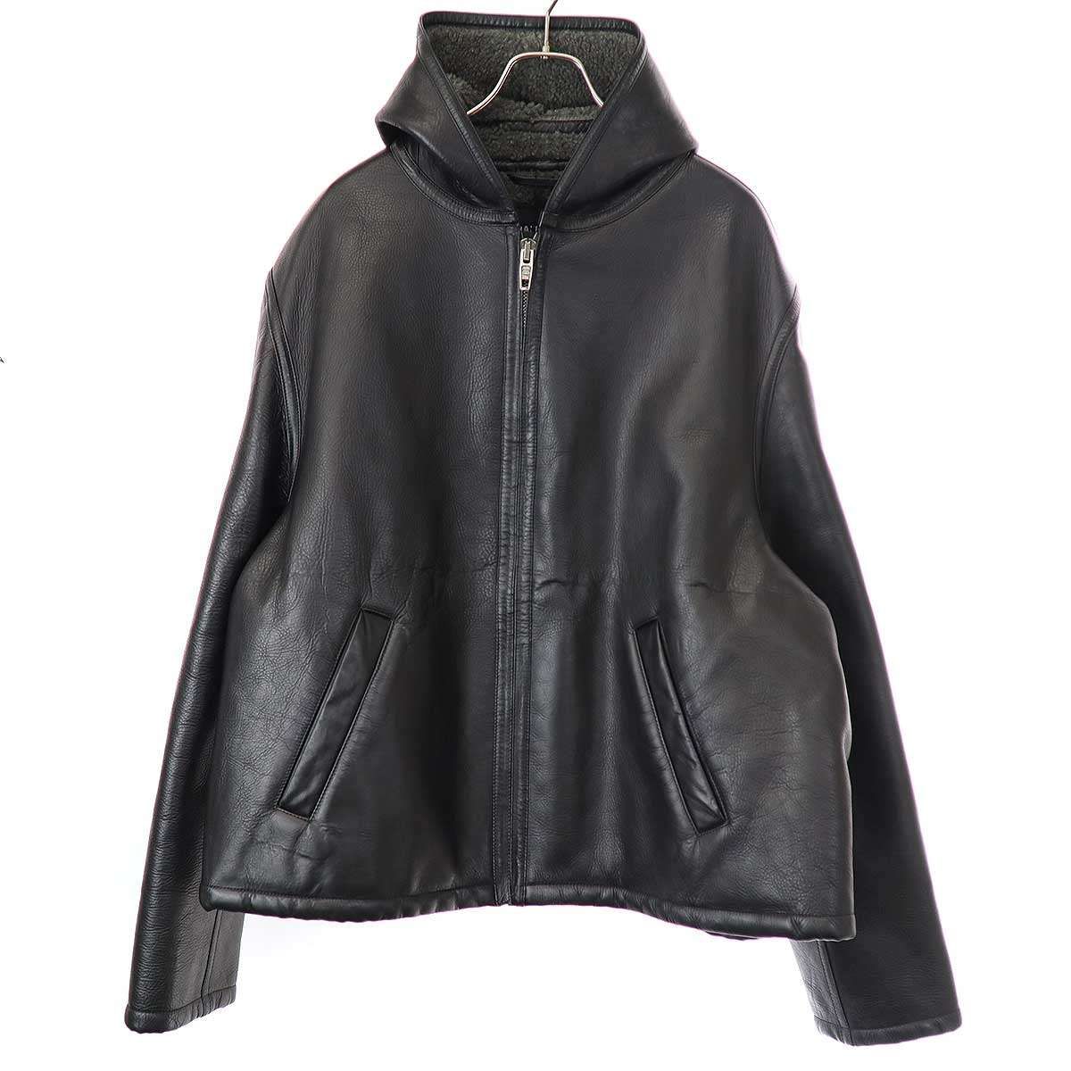 BALENCIAGA バレンシアガ 21AW フーデッドシャーリングレザー