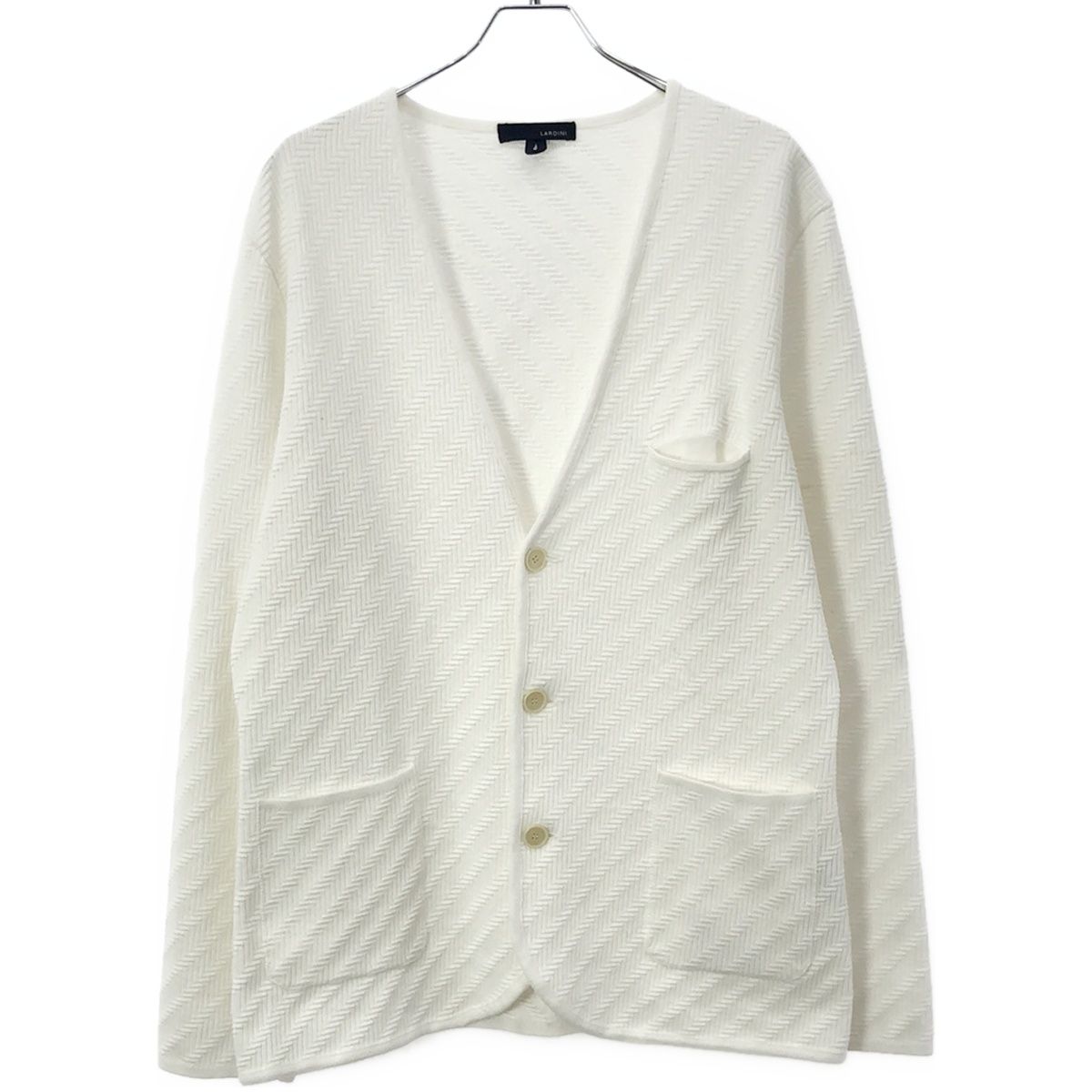 LARDINI ラルディーニ 23SS 強撚コットンパイピングニットジャケット 