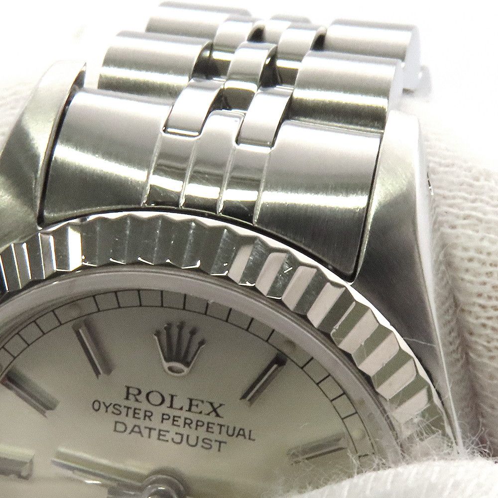 ROLEX ロレックス デイトジャスト シルバー文字盤 SS K18WGベゼル N番  