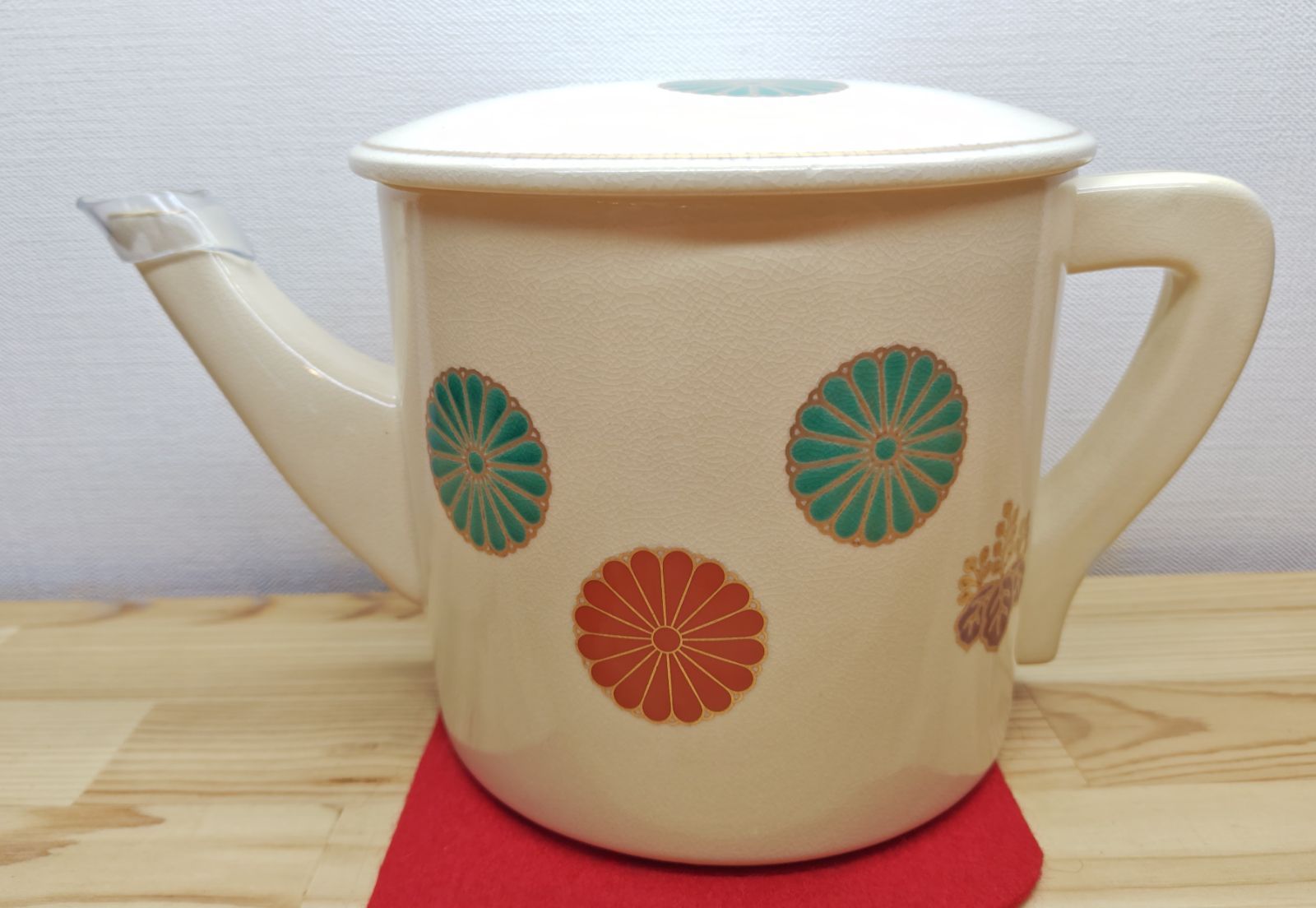 逢絢亭 茶道具 水屋道具 片口水注 京焼 菊桐の図 紙箱入り